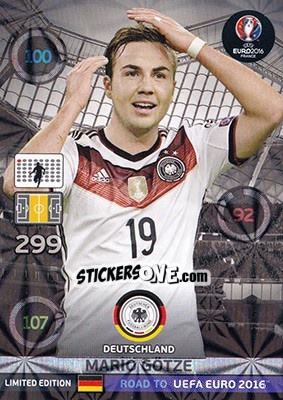 Sticker Mario Götze - Road to UEFA EURO 2016. Adrenalyn XL - Panini