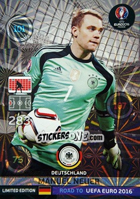 Sticker Manuel Neuer - Road to UEFA EURO 2016. Adrenalyn XL - Panini