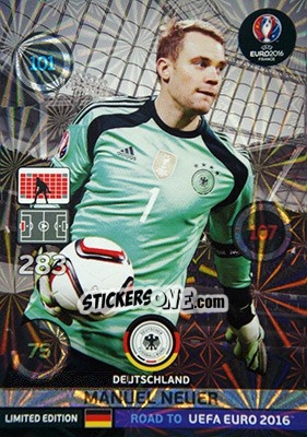 Sticker Manuel Neuer - Road to UEFA EURO 2016. Adrenalyn XL n. LE-MN - Panini