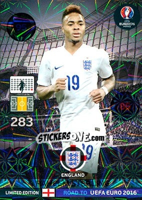 Sticker Raheem Sterling - Road to UEFA EURO 2016. Adrenalyn XL - Panini