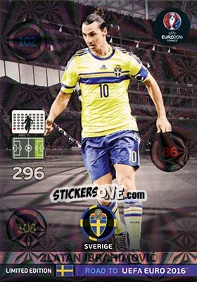 Sticker Zlatan Ibrahimovic - Road to UEFA EURO 2016. Adrenalyn XL n. LE-ZI - Panini