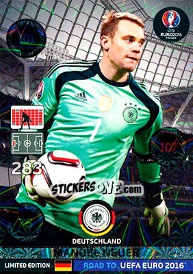 Sticker Manuel Neuer - Road to UEFA EURO 2016. Adrenalyn XL n. XXL-MN - Panini