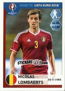 Sticker Nicolas Lombaerts - Road to UEFA Euro 2016 - Panini