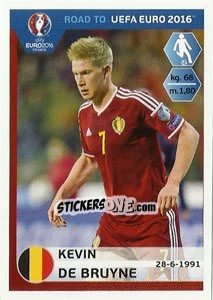 Sticker Kevin De Bruyne - Road to UEFA Euro 2016 n. 8 - Panini