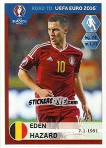 Sticker Eden Hazard - Road to UEFA Euro 2016 - Panini