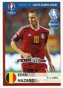 Sticker Eden Hazard - Road to UEFA Euro 2016 n. 11 - Panini