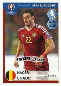 Sticker Nacer Chadli - Road to UEFA Euro 2016 n. 12 - Panini