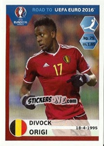 Sticker Divock Origi - Road to UEFA Euro 2016 - Panini