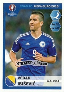 Sticker Vedad Ibisevic - Road to UEFA Euro 2016 n. 31 - Panini