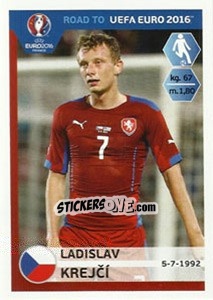Sticker Ladislav Krejci - Road to UEFA Euro 2016 - Panini