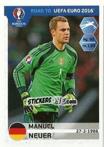 Sticker Manuel Neuer - Road to UEFA Euro 2016 n. 49 - Panini