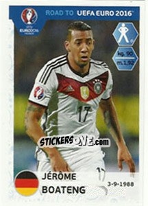 Sticker Jérôme Boateng - Road to UEFA Euro 2016 n. 51 - Panini