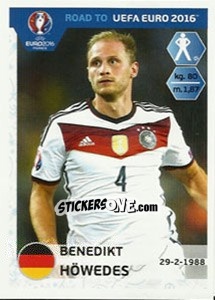 Sticker Benedikt Howedes - Road to UEFA Euro 2016 n. 52 - Panini