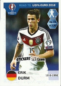 Sticker Erik Durm - Road to UEFA Euro 2016 n. 53 - Panini