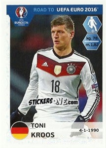 Sticker Toni Kroos - Road to UEFA Euro 2016 n. 55 - Panini