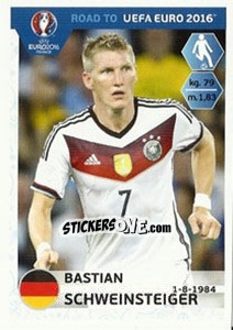 Sticker Bastian Schweinsteiger - Road to UEFA Euro 2016 n. 57 - Panini