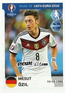 Sticker Mesut Ozil - Road to UEFA Euro 2016 n. 58 - Panini