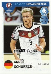 Cromo André Schürrle - Road to UEFA Euro 2016 - Panini