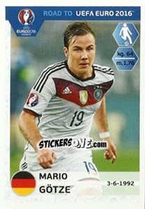Sticker Mario Gotze - Road to UEFA Euro 2016 - Panini