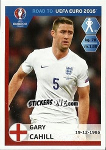 Sticker Gary Cahill - Road to UEFA Euro 2016 n. 66 - Panini