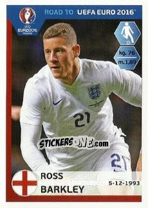 Sticker Ross Barkley - Road to UEFA Euro 2016 n. 75 - Panini