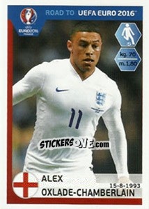 Sticker Alex Oxlade-Chamberlain - Road to UEFA Euro 2016 n. 76 - Panini