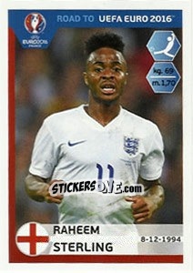 Sticker Raheem Sterling - Road to UEFA Euro 2016 - Panini