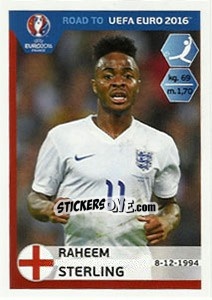 Sticker Raheem Sterling - Road to UEFA Euro 2016 n. 77 - Panini