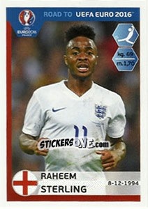 Figurina Raheem Sterling - Road to UEFA Euro 2016 - Panini