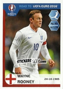 Figurina Wayne Rooney - Road to UEFA Euro 2016 - Panini