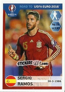 Figurina Sergio Ramos - Road to UEFA Euro 2016 - Panini