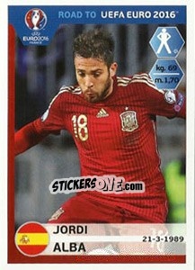 Sticker Jordi Alba - Road to UEFA Euro 2016 - Panini