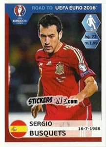 Figurina Sergio Busquets - Road to UEFA Euro 2016 - Panini