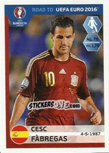 Sticker Cesc Fabregas - Road to UEFA Euro 2016 n. 89 - Panini