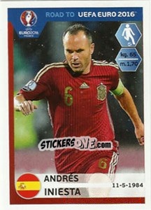 Sticker Andres Iniesta - Road to UEFA Euro 2016 n. 90 - Panini