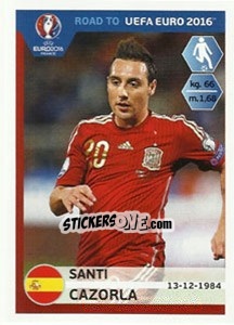 Sticker Santi Cazorla - Road to UEFA Euro 2016 n. 91 - Panini