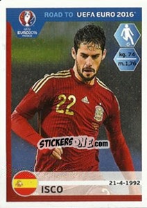 Sticker Isco - Road to UEFA Euro 2016 n. 92 - Panini