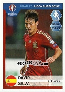 Figurina David Silva - Road to UEFA Euro 2016 - Panini