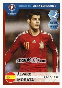 Sticker Alvaro Morata - Road to UEFA Euro 2016 - Panini