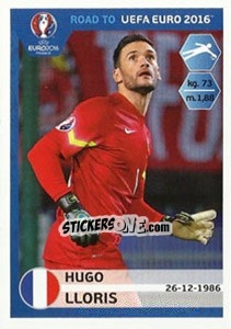 Sticker Hugo Lloris - Road to UEFA Euro 2016 - Panini