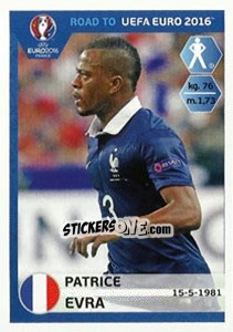 Sticker Patrice Evra - Road to UEFA Euro 2016 - Panini