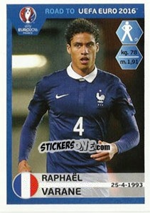 Cromo Raphael Varane - Road to UEFA Euro 2016 - Panini