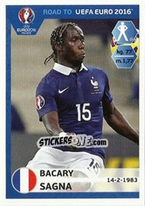 Sticker Bacary Sagna - Road to UEFA Euro 2016 n. 101 - Panini
