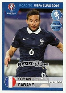 Sticker Yohan Cabaye - Road to UEFA Euro 2016 n. 103 - Panini