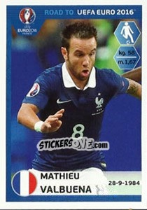 Sticker Mathieu Valbuena - Road to UEFA Euro 2016 - Panini