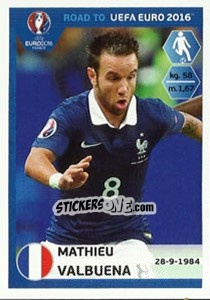 Sticker Mathieu Valbuena - Road to UEFA Euro 2016 n. 107 - Panini