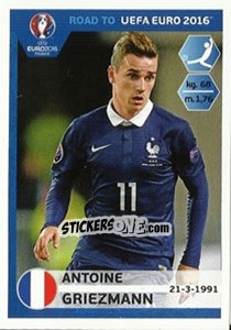 Cromo Antoine Griezmann - Road to UEFA Euro 2016 - Panini