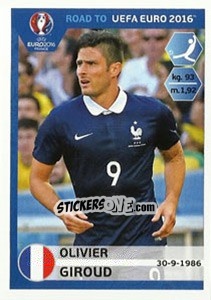 Sticker Olivier Giroud - Road to UEFA Euro 2016 - Panini