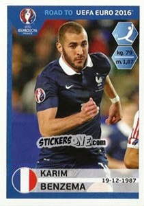 Sticker Karim Benzema - Road to UEFA Euro 2016 - Panini