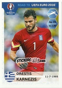 Sticker Orestis Karnezis - Road to UEFA Euro 2016 - Panini